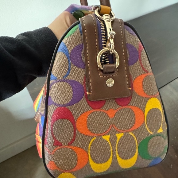 Coach Rowan Satchel In Rainbow Signature Canvas - Picture 12 of 16